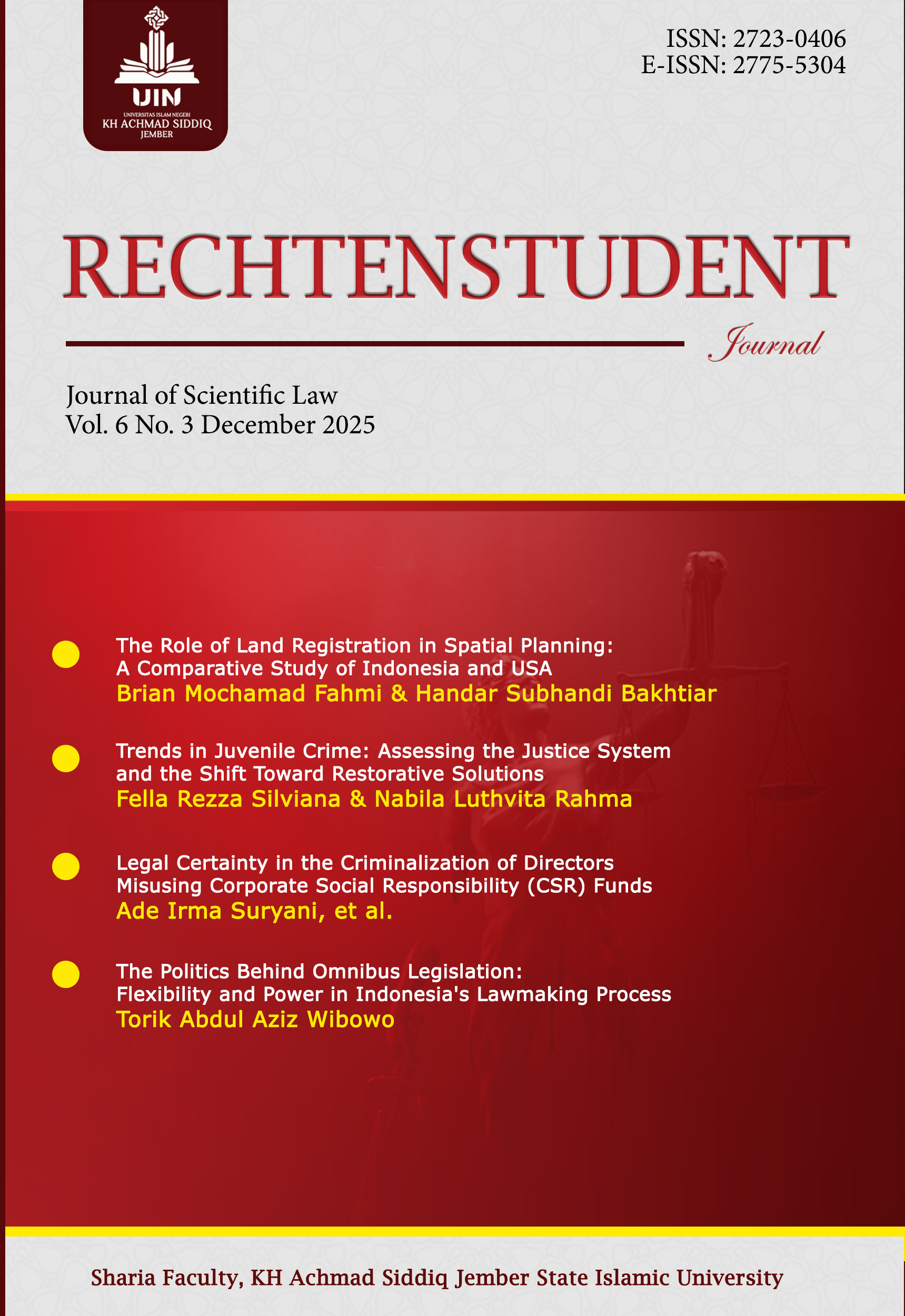 					View Vol. 6 No. 3 (2025): Rechtenstudent December 2025
				